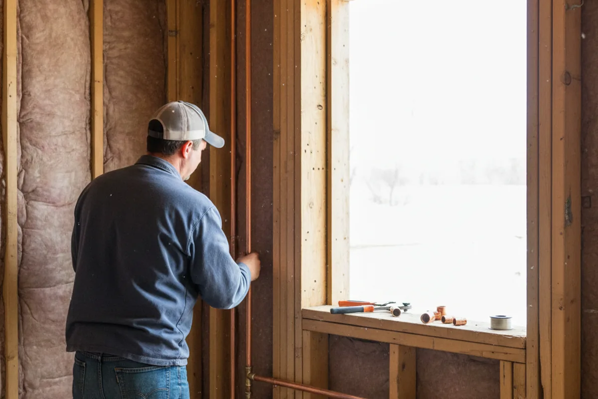 Licensed plumber running new copper supply lines in a Salt Lick home
